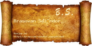 Brasovan Sándor névjegykártya