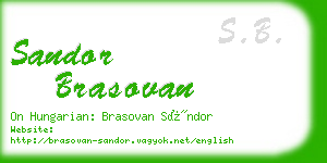 sandor brasovan business card